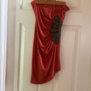 Strapless angled top